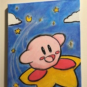 Kirby Pastel Art on 11”x14” Canvas one of a kind art